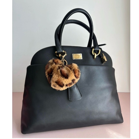 Rare Dolce & Gabbana Dome Black Leather Handbag - with lock and keys! - Picture 2 of 12